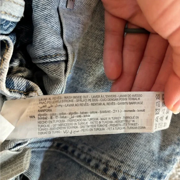 ZARA HIGH-WAISTED PAPERBAG BAGGY JEANS - Picture 7 of 8